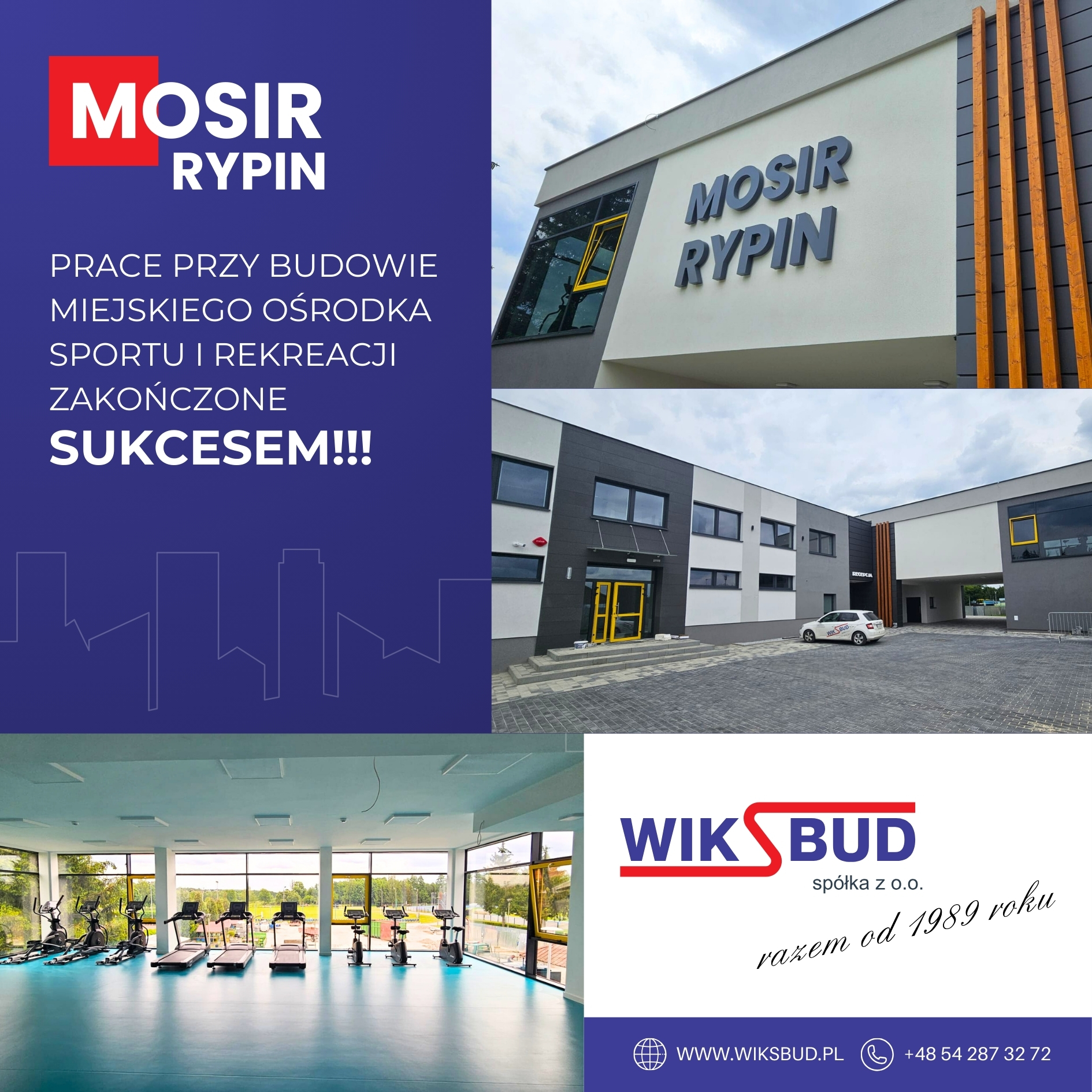 Prace przy budowie Miejskiego Ośrodka Sportu i Rekreacji zakończone SUKCESEM!